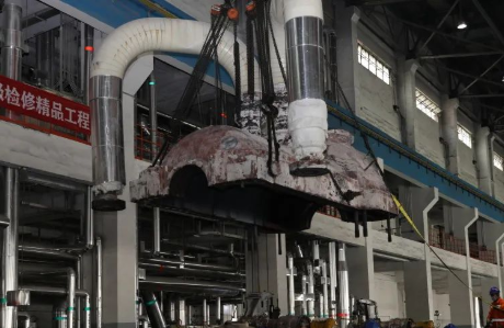 冠航手拉葫蘆參與機組高壓外缸揭缸工作